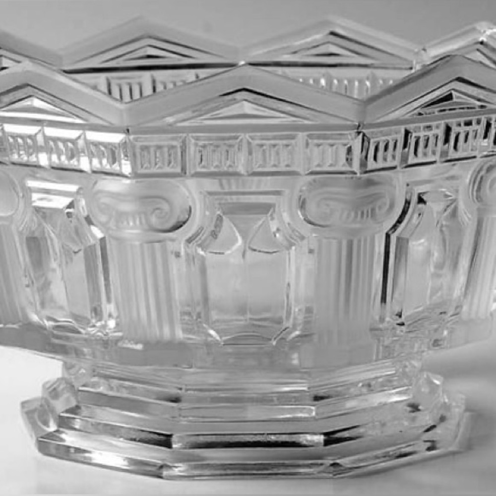 Mikasa Parthenon Frost Clear Glass Decorative Bowl - Classic Cut Crystal Style